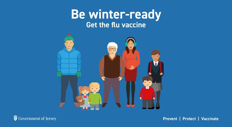 Image of people with the phrase: Be winter-ready get the flu vaccine