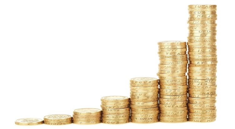 stacks of coins lined up