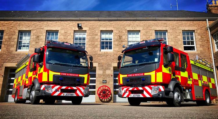 Fire appliances at Fire Headquarters