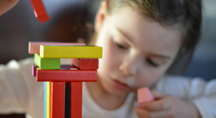 Child playing with blocks