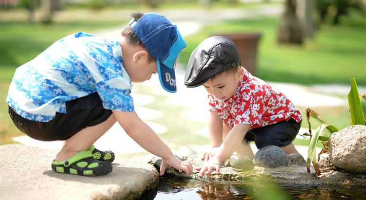 Young children playing together