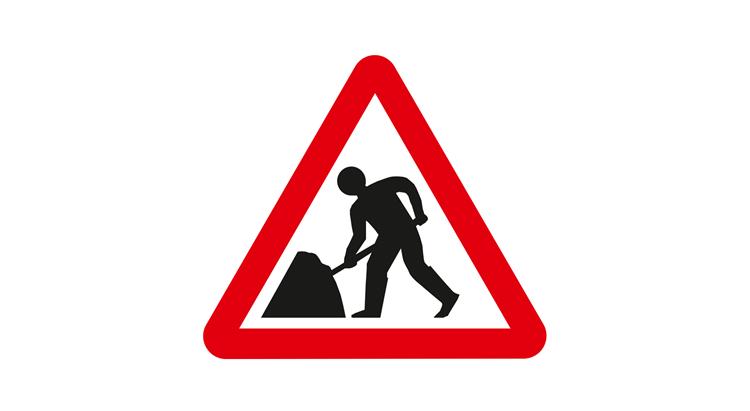 Roadworks sign