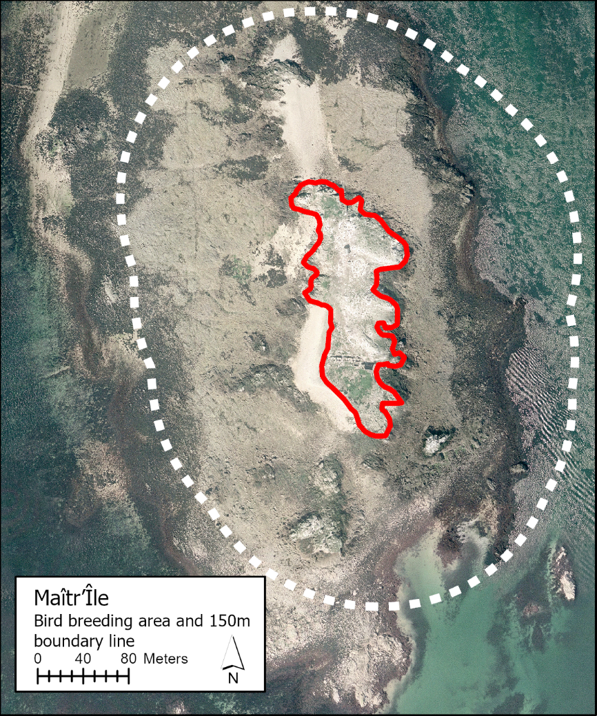Picture of a map with which dots showing the surrounding boundary of Mairtrile and a red line showing area