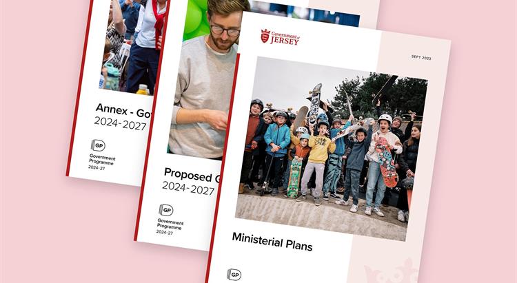 front cover images one in front of the other of the Government Plan and Ministerial decisions