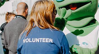 Photo of women in volunteer tshirt