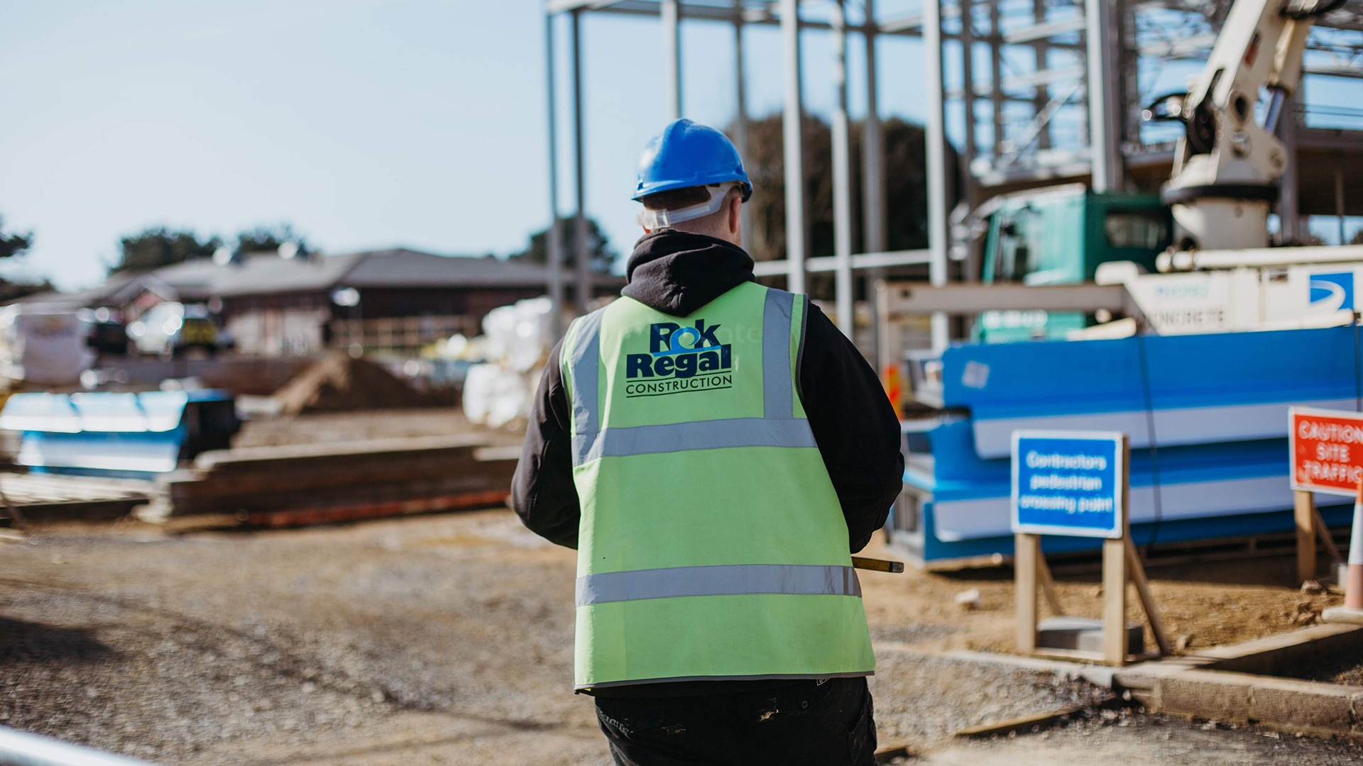 Photo of builder on site