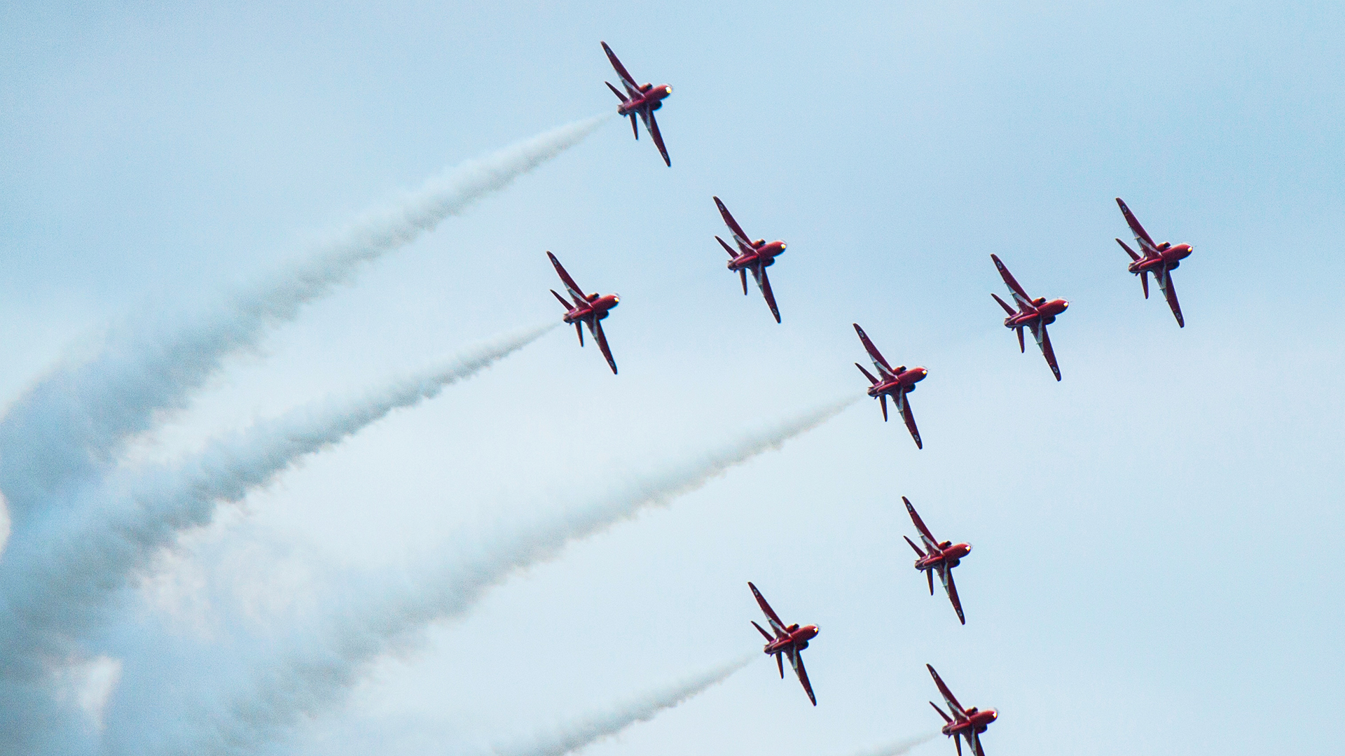 Photo of Red arrows flying in the sky in formation