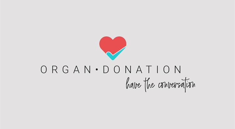 Logo of a heart with phrase Organ Donation have the conversation