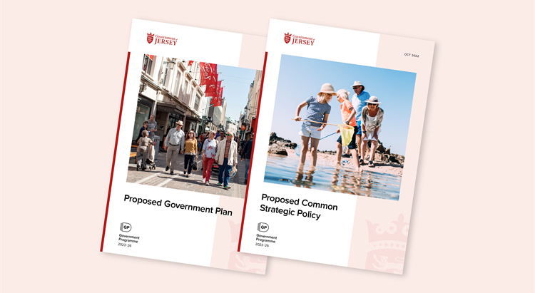 Proposed Government Plan and Strategic Common Policy 2023-2026 report front covers