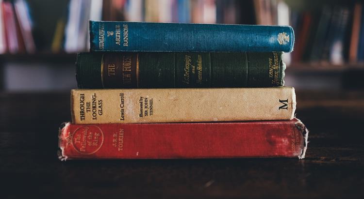 Books stacked