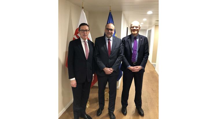Mininster for External Relations, Senator Ian Gorst, with colleagues in Brussels