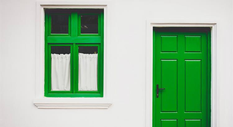 House with green door