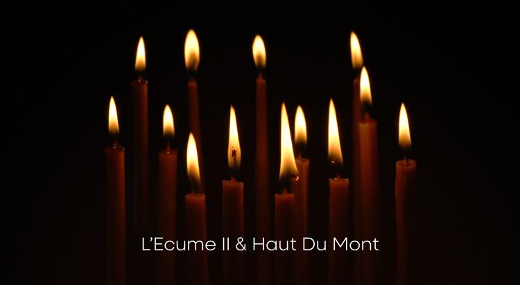Candles lit in the dark