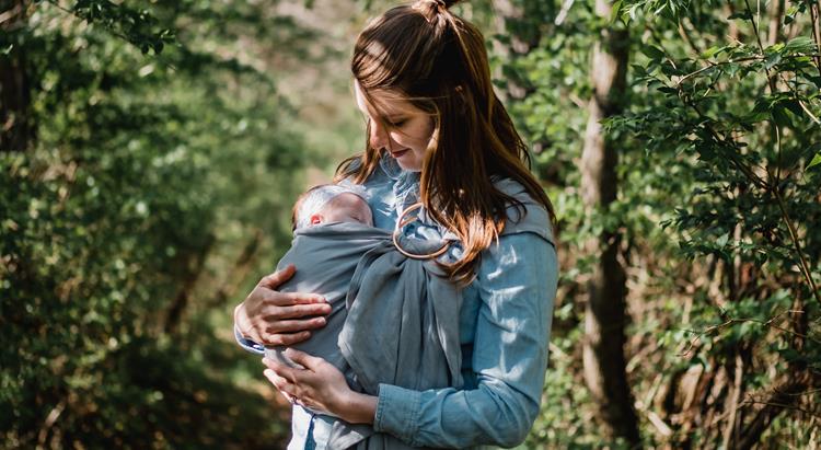 Mother and baby on walk