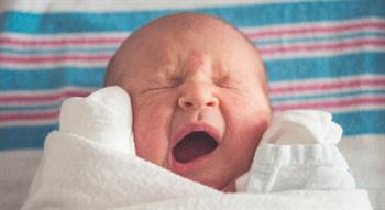 Baby yawning