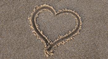 Heart in sand