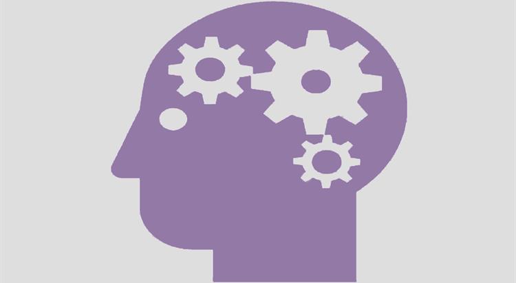 Image of a purple head with cogs inside